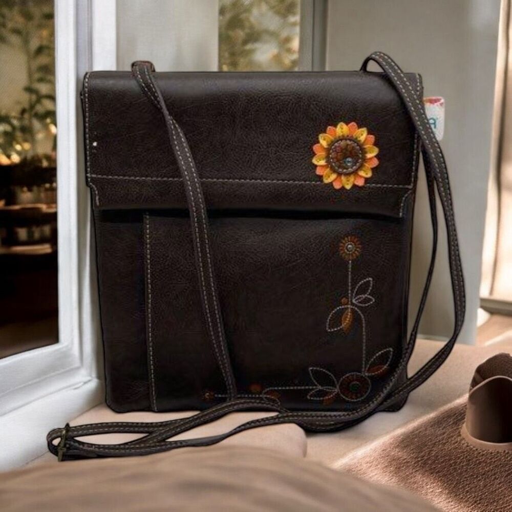 CHALA Criss Messenger Bag - Sunflower Handbag Purse (Brown) NWT